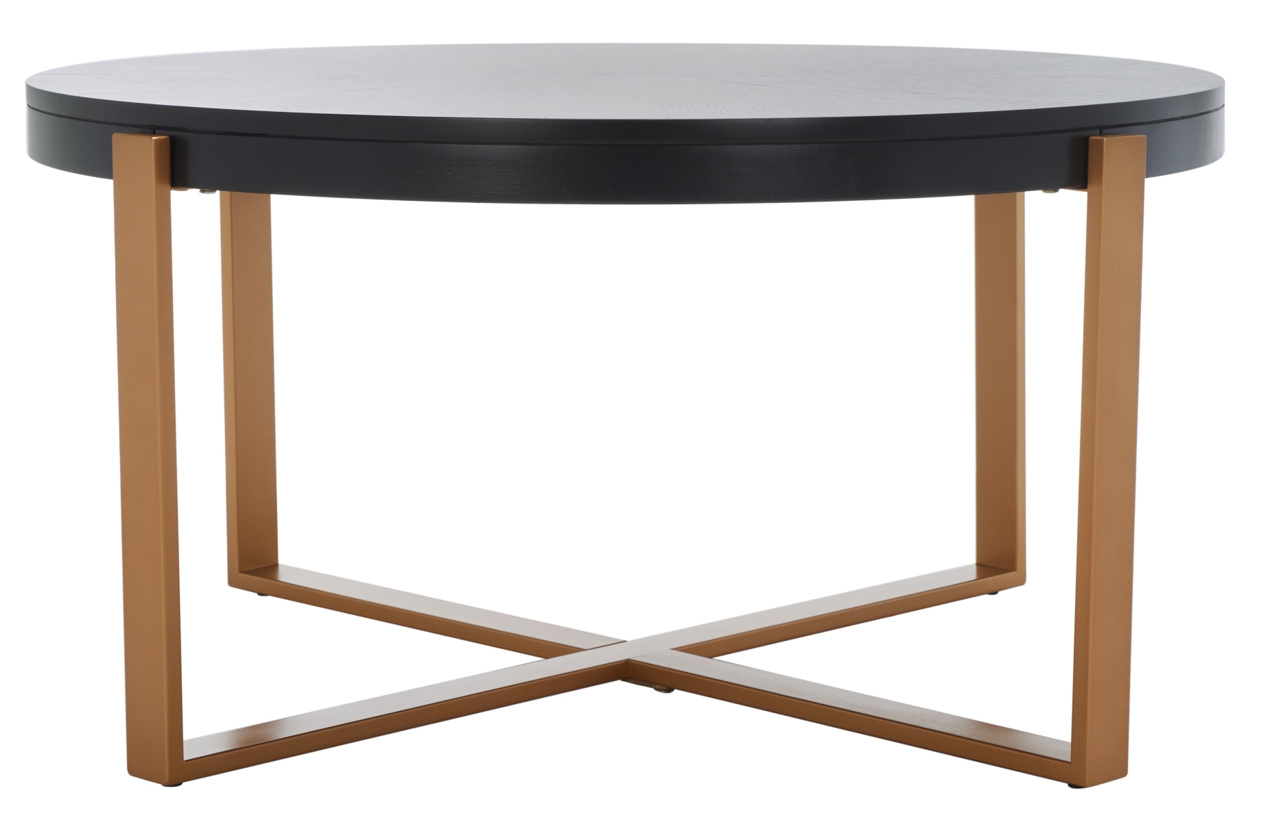 Navya Round Coffee Table - Black / Gold - Safavieh - Image 0