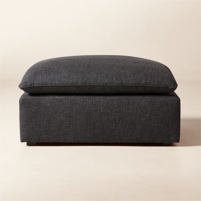 Lumis Dark Grey Performance Fabric Deep Depth Ottoman - Image 0