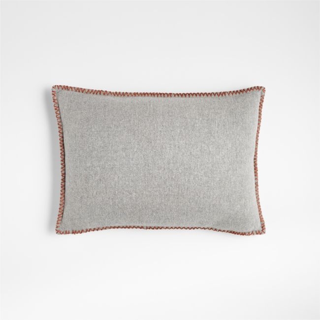 Taloga 22"x15" Grey Pillow Cover with Down-Alternative Insert - Image 0