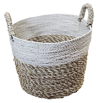Handwoven Seagrass & Raffia Wicker/Rattan Basket - Image 0