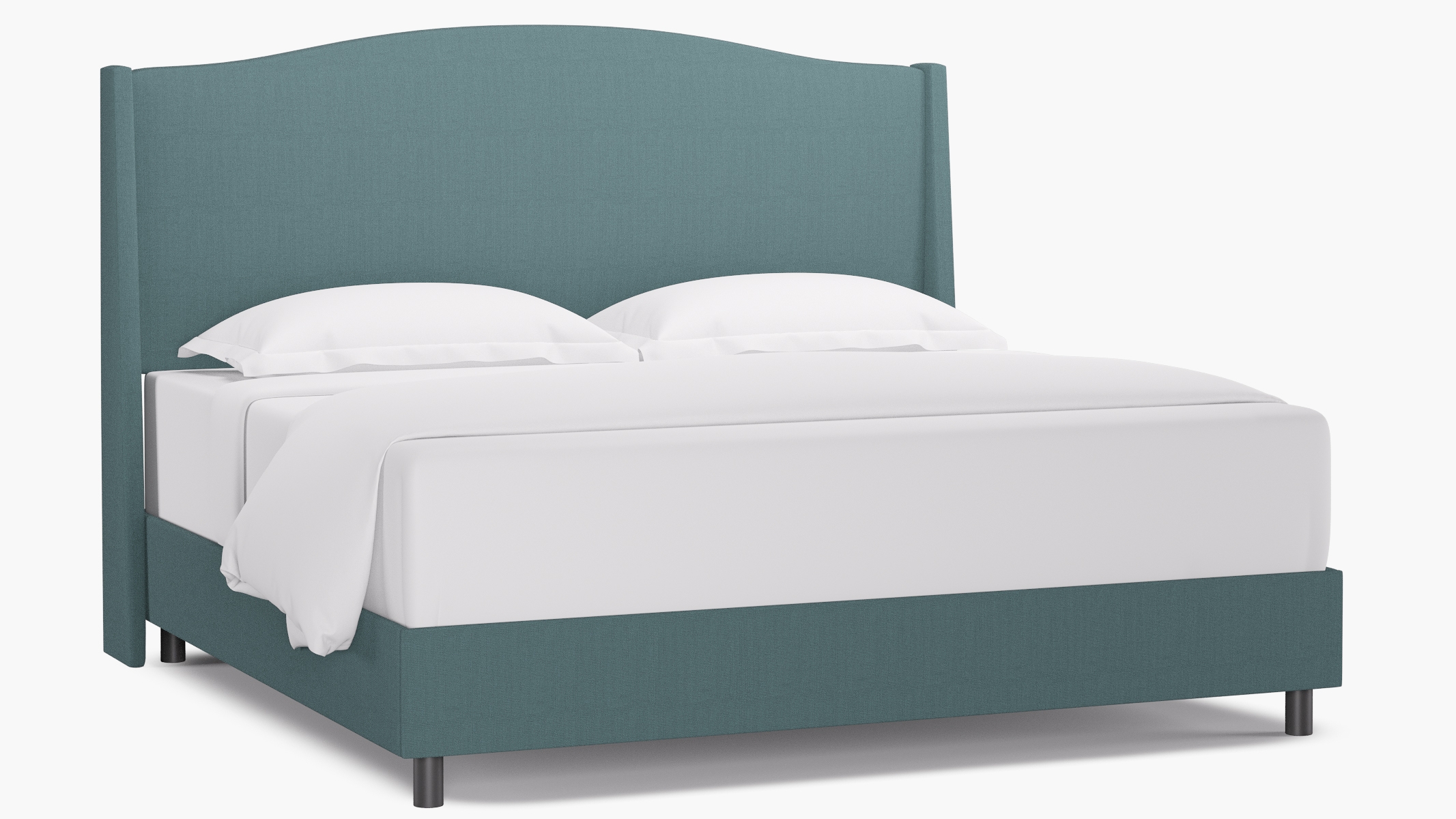 Classic Wingback Bed, Seaglass Everyday Linen, King - Image 0