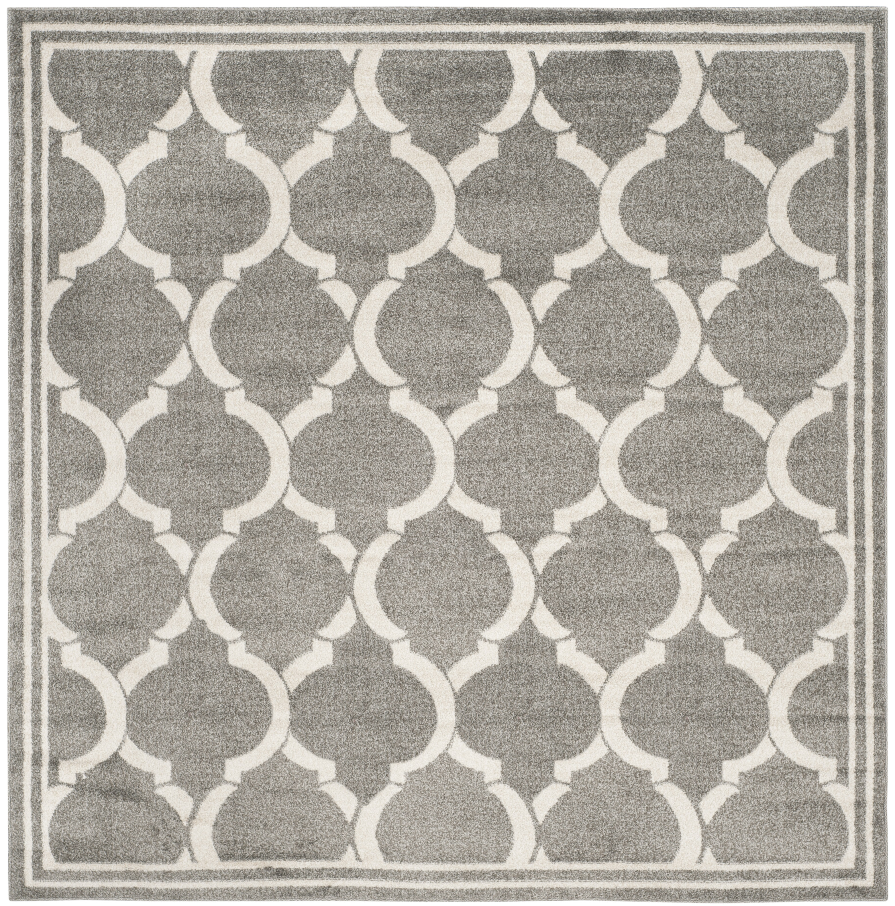 Arlo Home Indoor/Outdoor Woven Area Rug, AMT415R, Dark Grey/Beige,  7' X 7' Square - Image 0