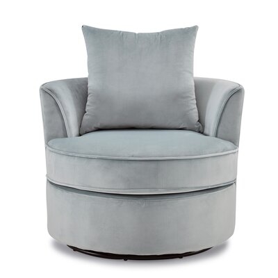 360° Swivel Barrel Chair With Movable Pillow Backrest, Modern Velvet Leisure Chair Round Accent For Living Room - Image 0