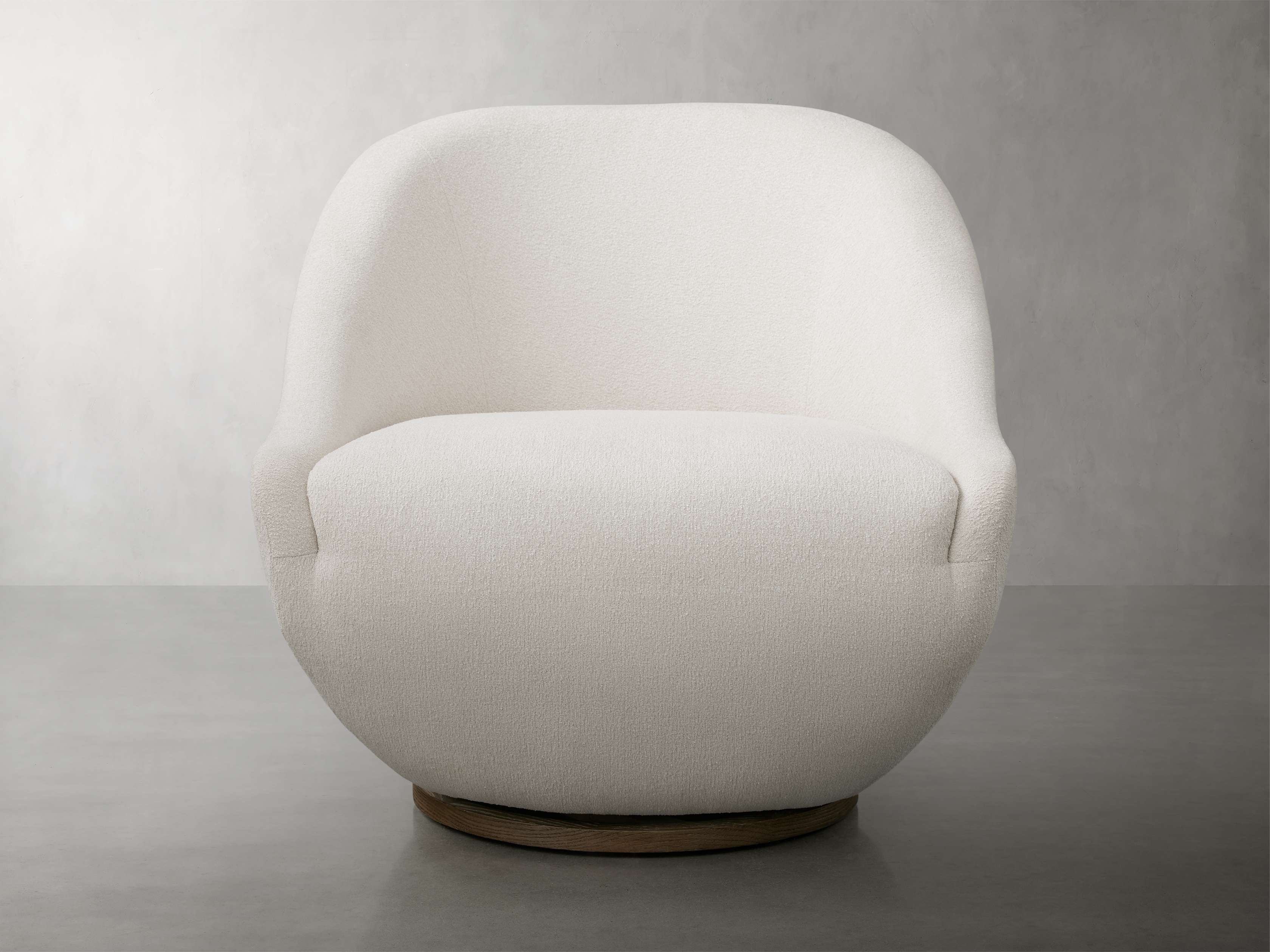 Dupree Swivel Chair in Upholstered White  Cushing Snow - Image 0