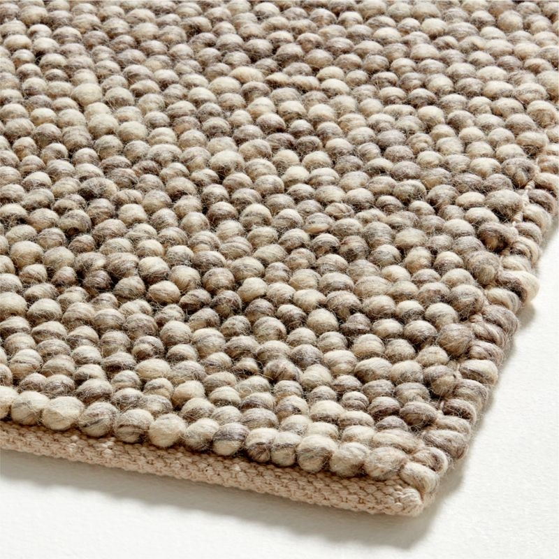 Orly Wool Blend Textured Cream and Grey Area Rug 6'x9' - Image 2