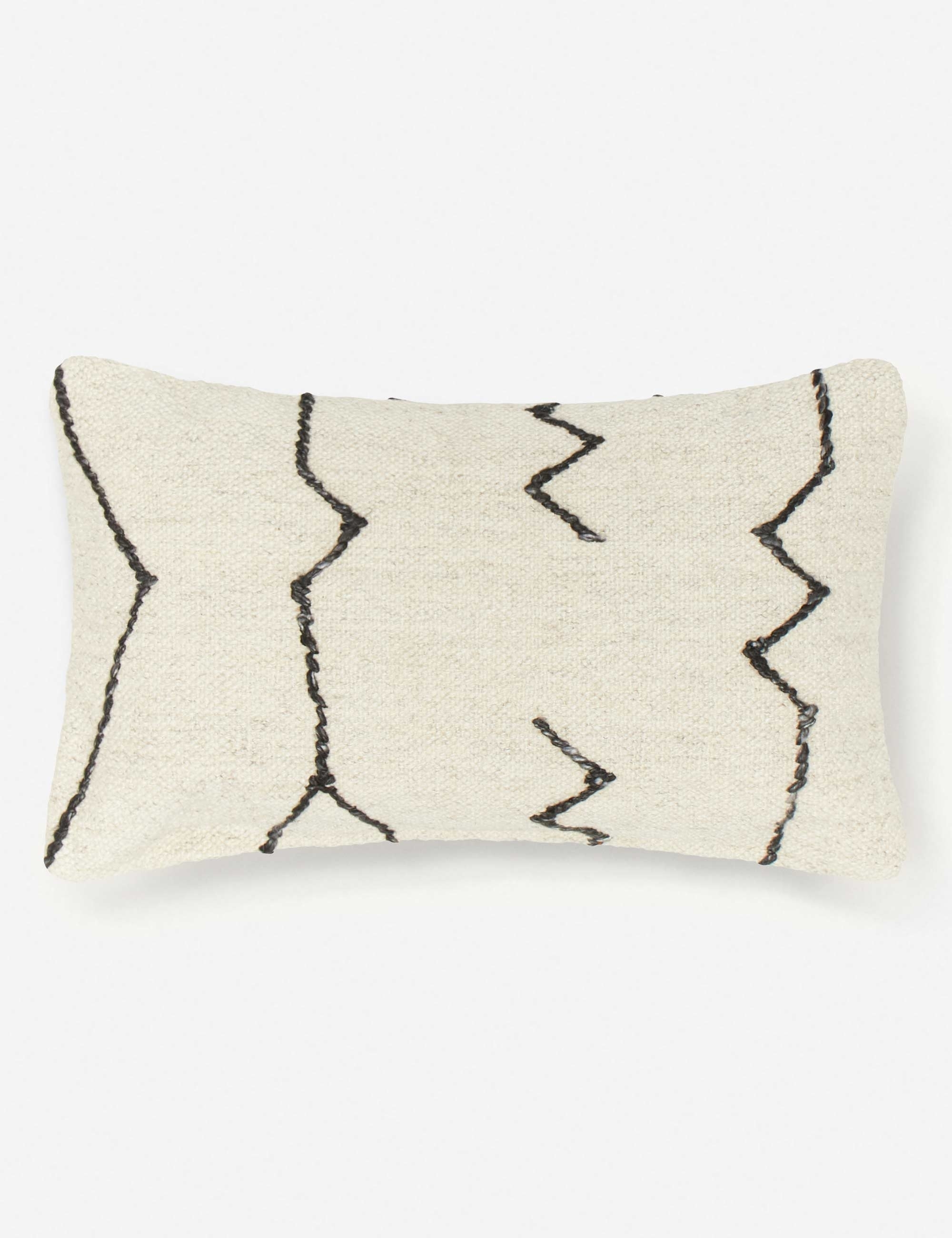 Moroccan Flatweave Lumbar Pillow, Black & Natural By Sarah Sherman Samuel - Image 0