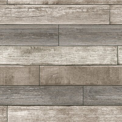 Beshears 18' x 20.5" Reclaimed Wood Plank Wallpaper Roll - Image 0