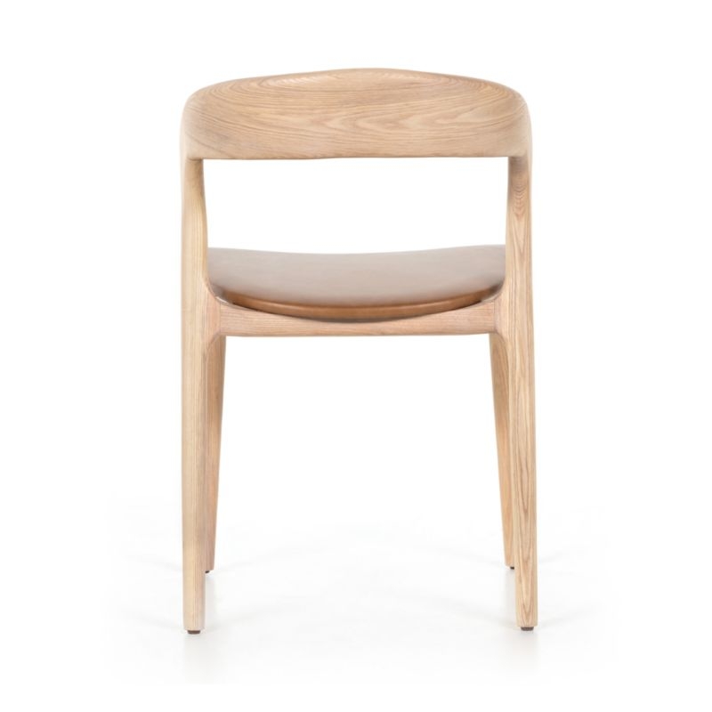 Gillie Natural Wood and Leather Dining Chair - Image 3