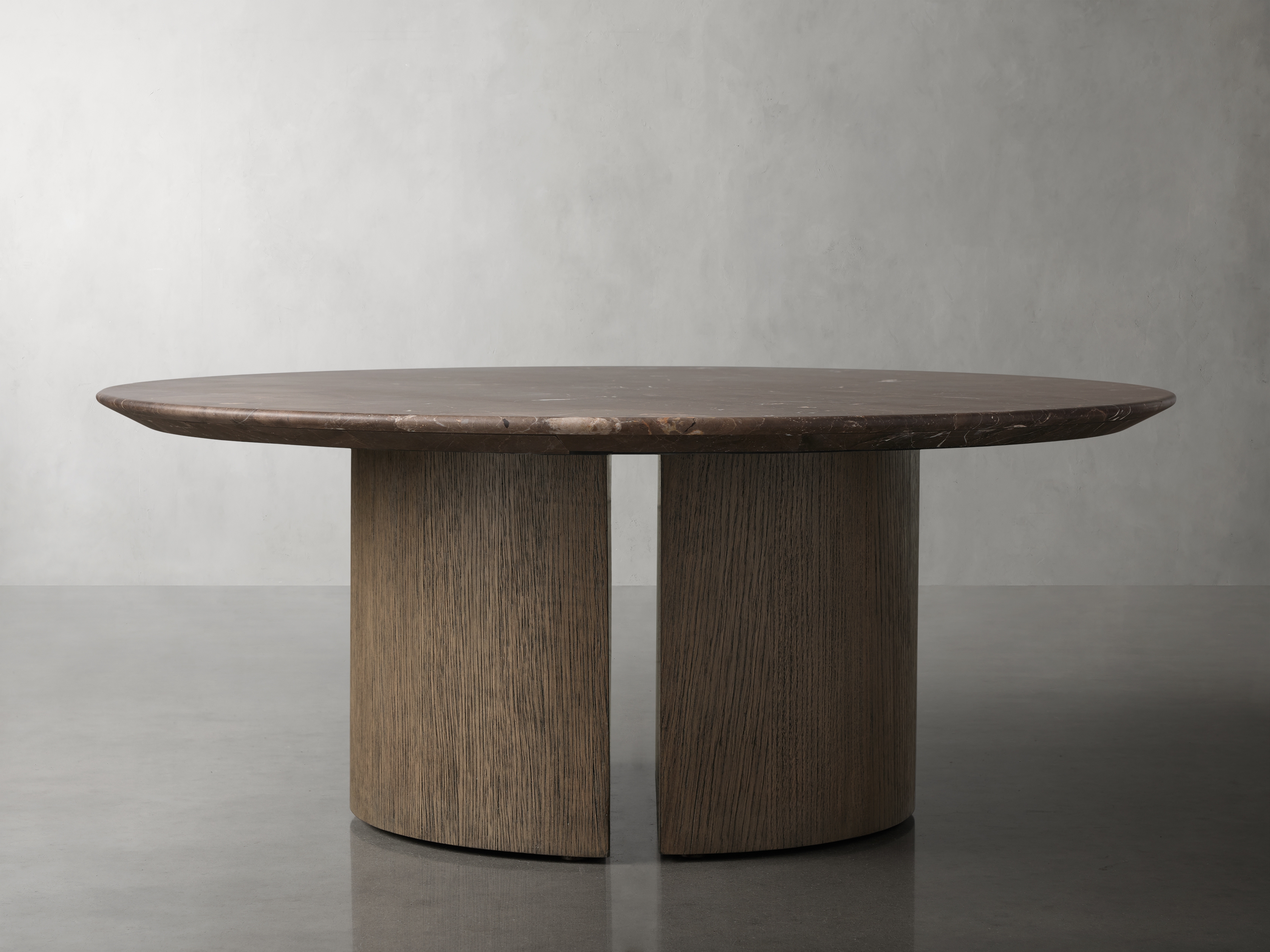 Saint Germain Round Coffee Table with Dauphine Base Stone in Brown  Espresso/Chestnut 36" - Image 0