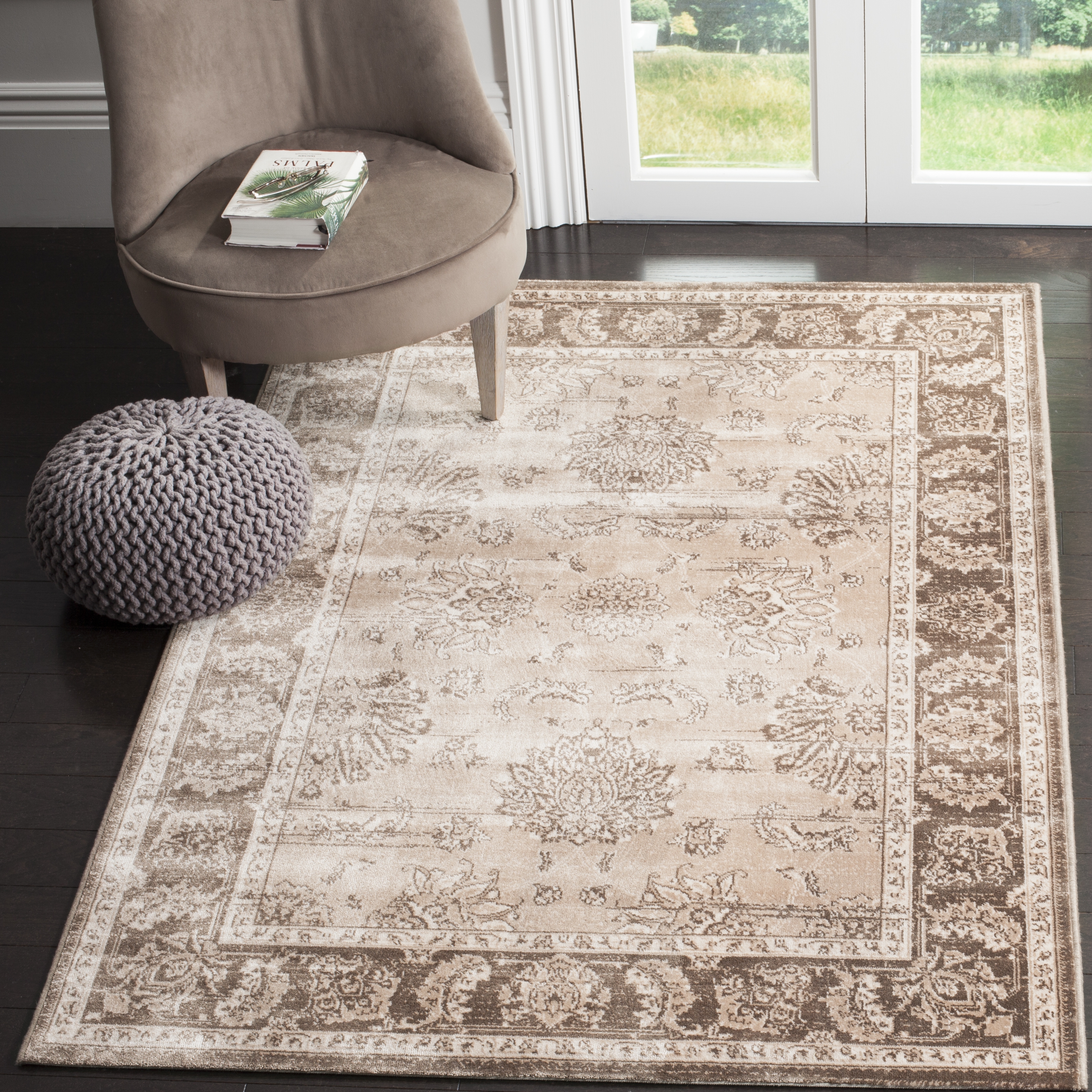 Arlo Home Woven Area Rug, VTG265A, Beige/Light Brown,  5' 1" X 7' 6" - Image 1