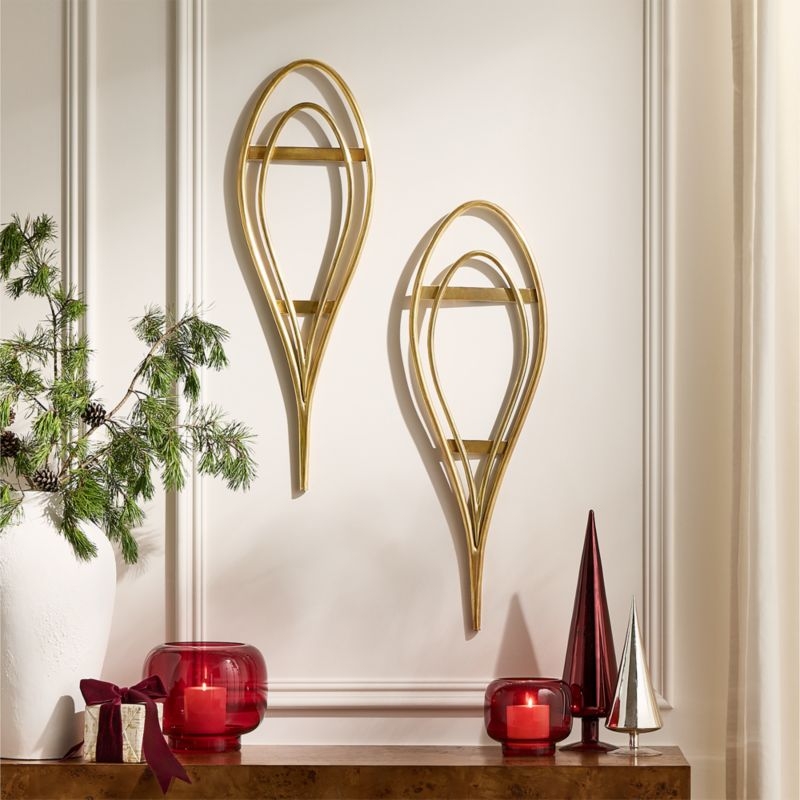 Arden Aged Brass Snow Shoe Wall Decor Set of 2 - Image 3