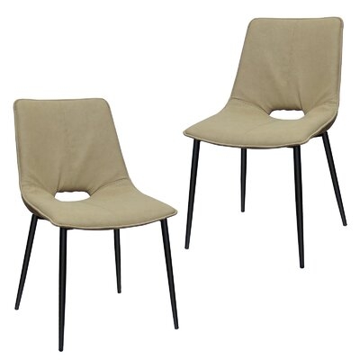 Dining Chairs With Hollow-Carved Design, Side Chair (Set Of 2) - Light Tan - Image 0