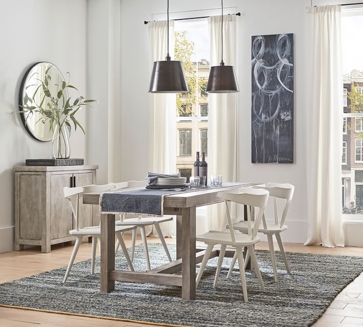 Reed Extending Dining Table, Warm Rustic Gray, 73"-97" L - Image 1