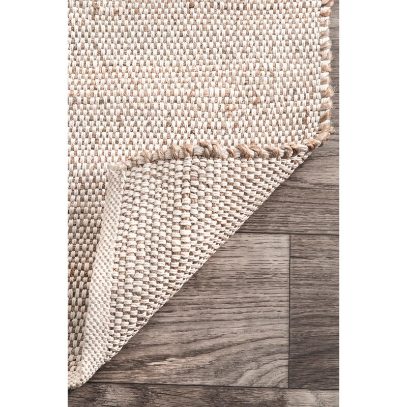 Helton Handmade Flatweave Beige Area Rug, 7'6" x 9'6" - Image 4