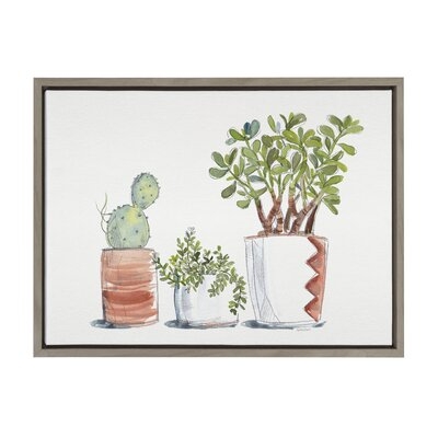 Red Barrel Studio® Sylvie Row O Succulents Framed Canvas By Patricia Shaw 18X24 Gray - Image 0