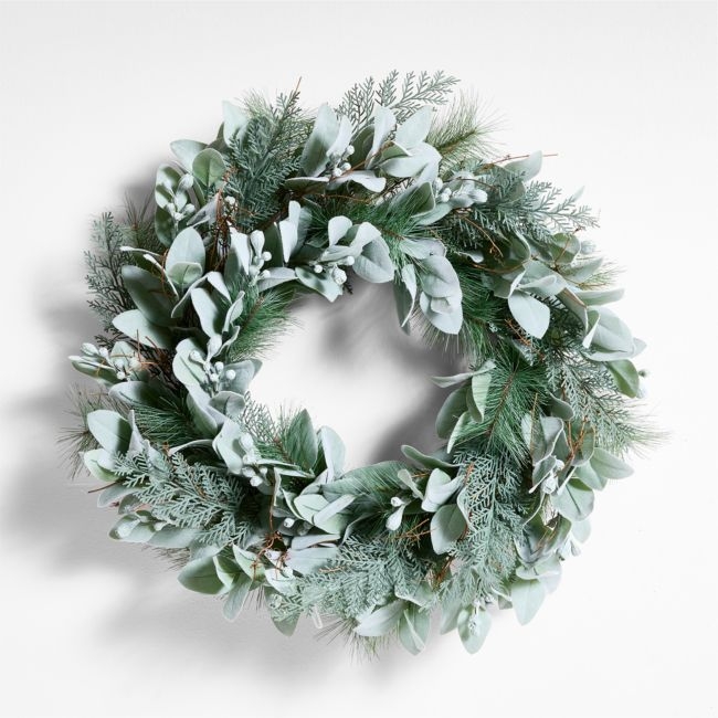 Faux Spruce and Eucalyptus Holiday Wreath 28" - Image 0