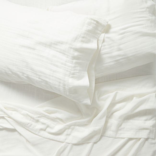 Supersoft Pampas Ivory Gauze Organic Cotton Kids Full Sheet Set - Image 0
