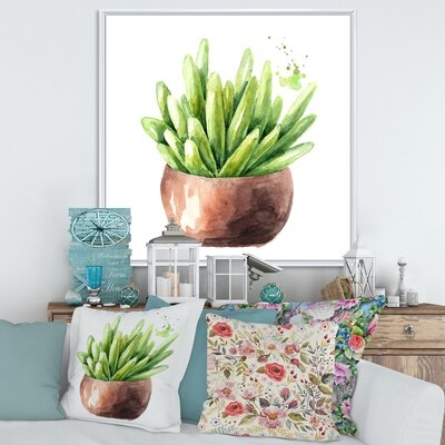Succulent Flower In Terracotta Pot I - Traditional Canvas Wall Art Print FL35477 - Image 0
