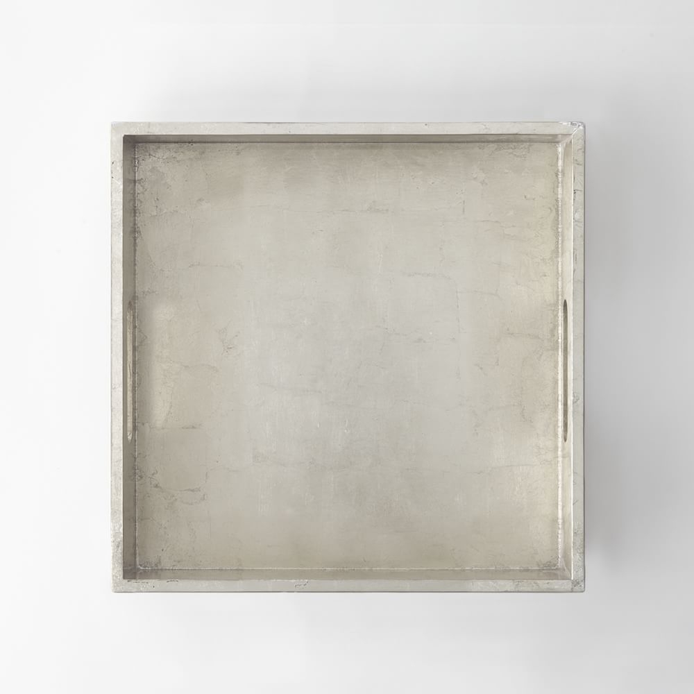 Wood Tray, Square, Silver - Image 0
