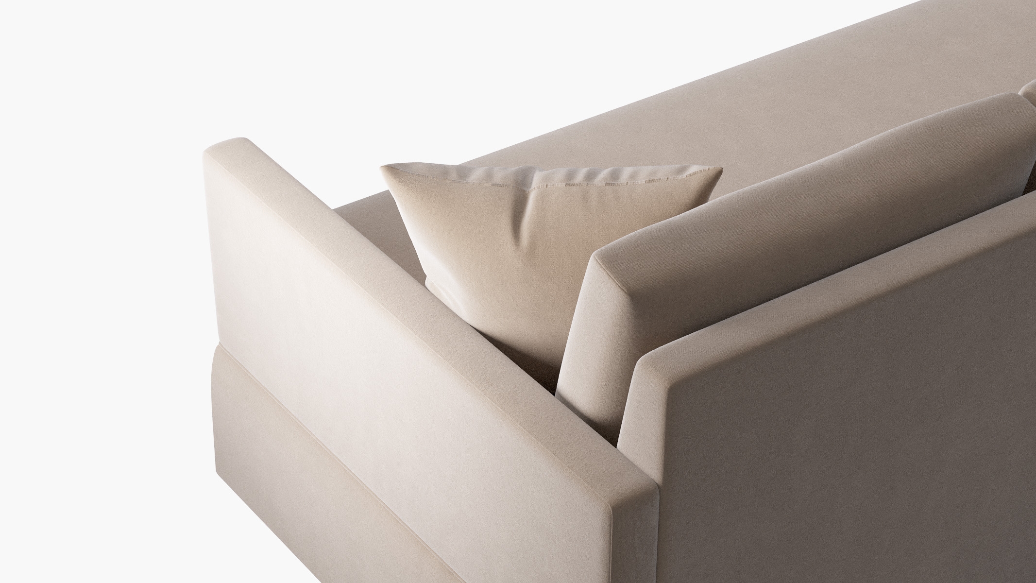 Skirted Track Arm Sofa, Oatmeal Luxe Velvet, Standard (39") - Image 4