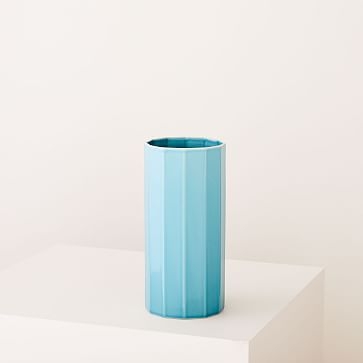 New Faceted Porcelain Vase, Straight, Light Pool - Image 0