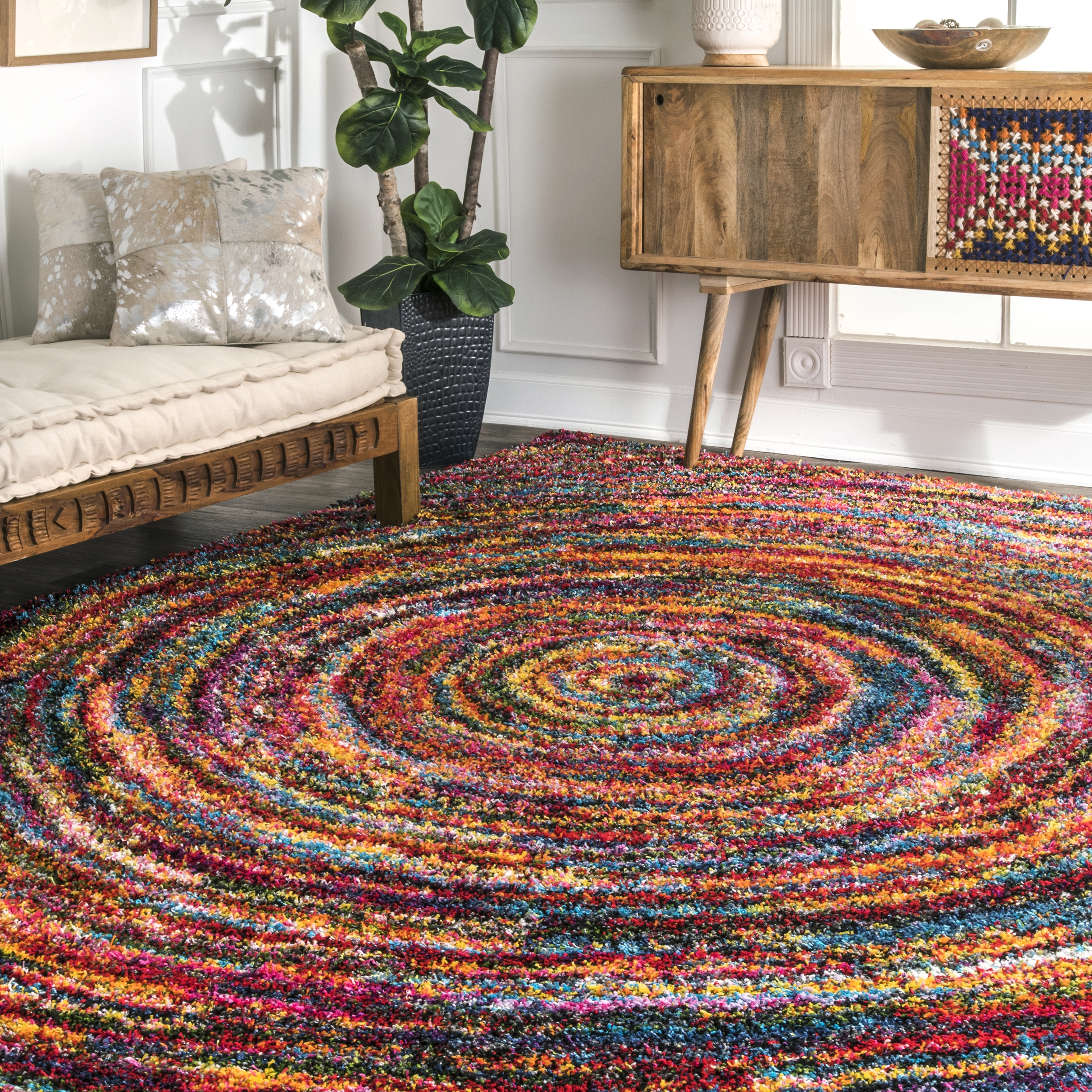 Ardelle Swirl Shaggy Area Rug - Image 1