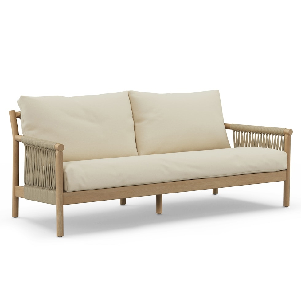 Rosa 80" Outdoor Sofa Lounge Set - Dravite Ivory - Image 1