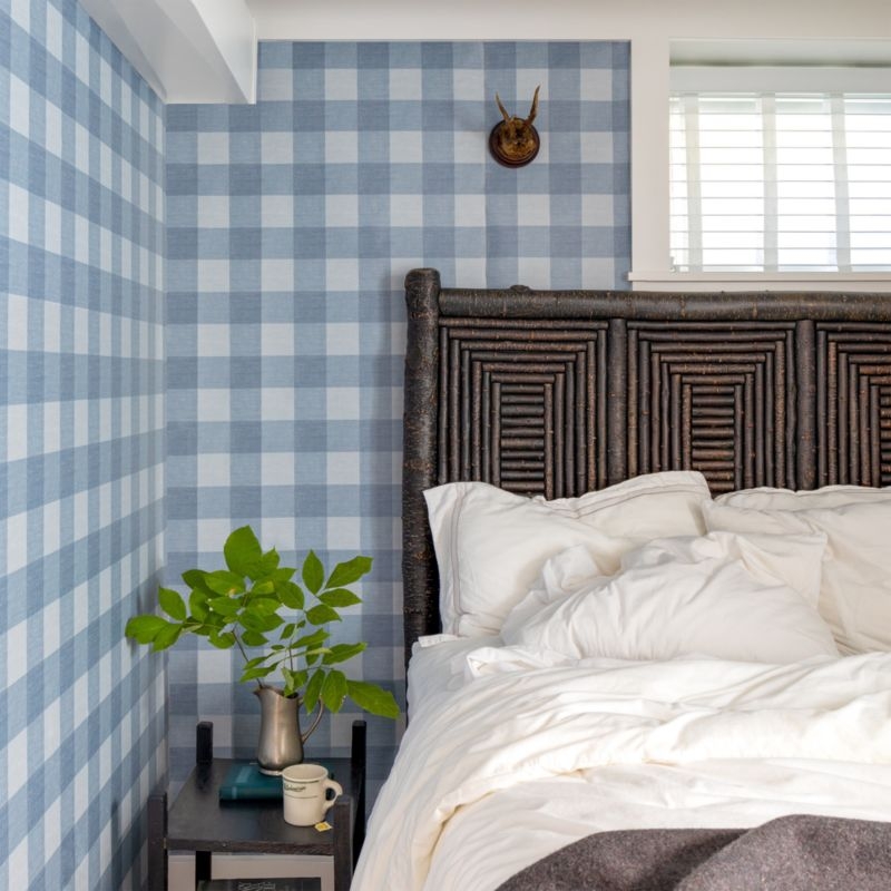 Chasing Paper Blue Gingham Peel and Stick Wallpaper 2'x8' - Image 1