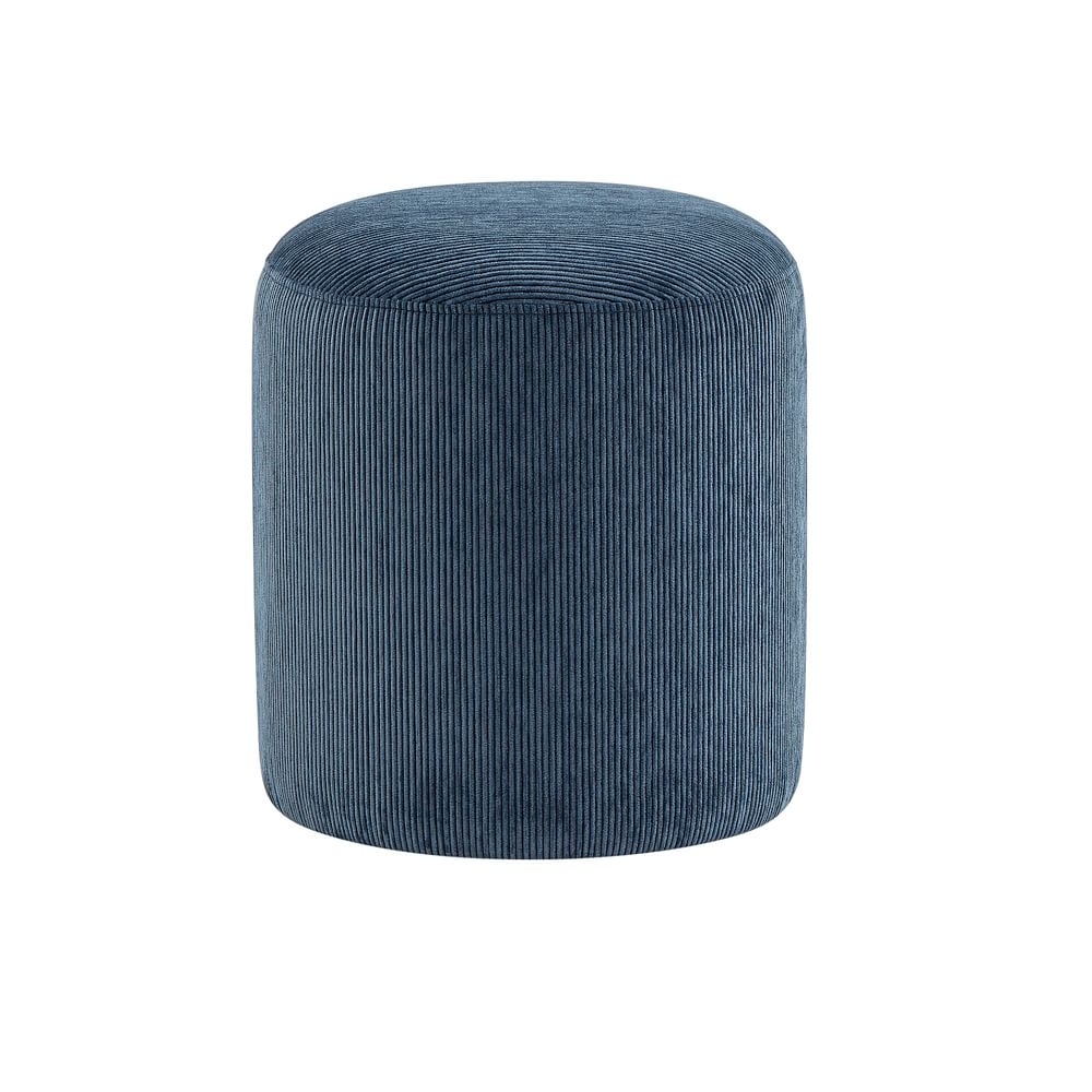 Open Box: Auburn Ottoman, Poly, Corduroy, Blue, Concealed Support - Image 0