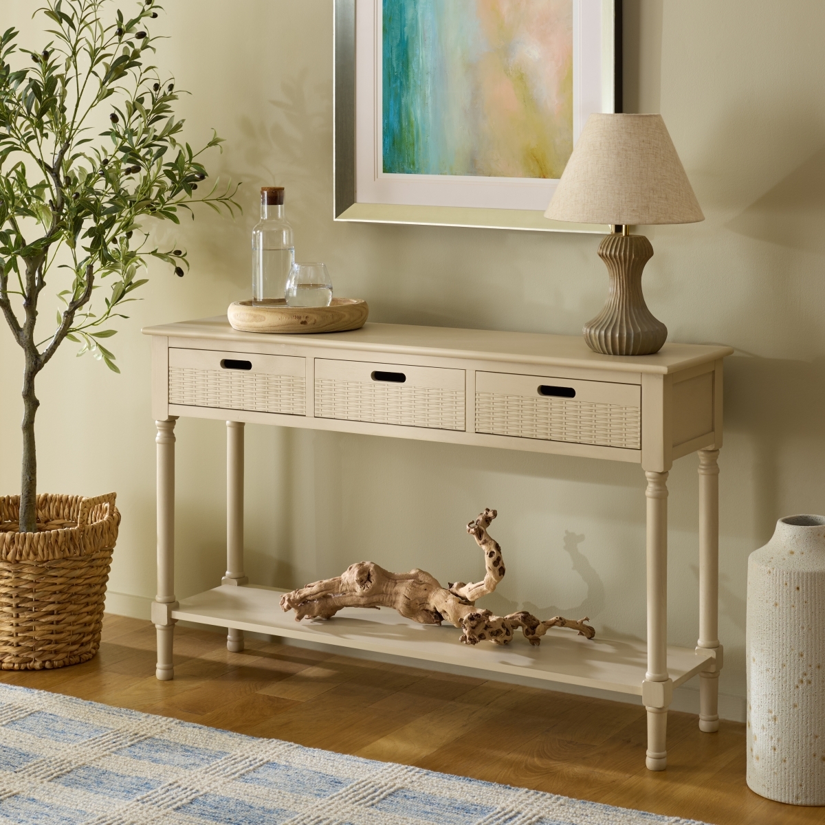 Landers 3Drw Console Table - Sand - Image 1