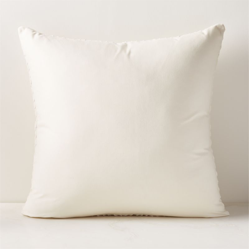 Noe Embroidered White Throw Pillow with Down-Alternative Insert 26" - Image 1