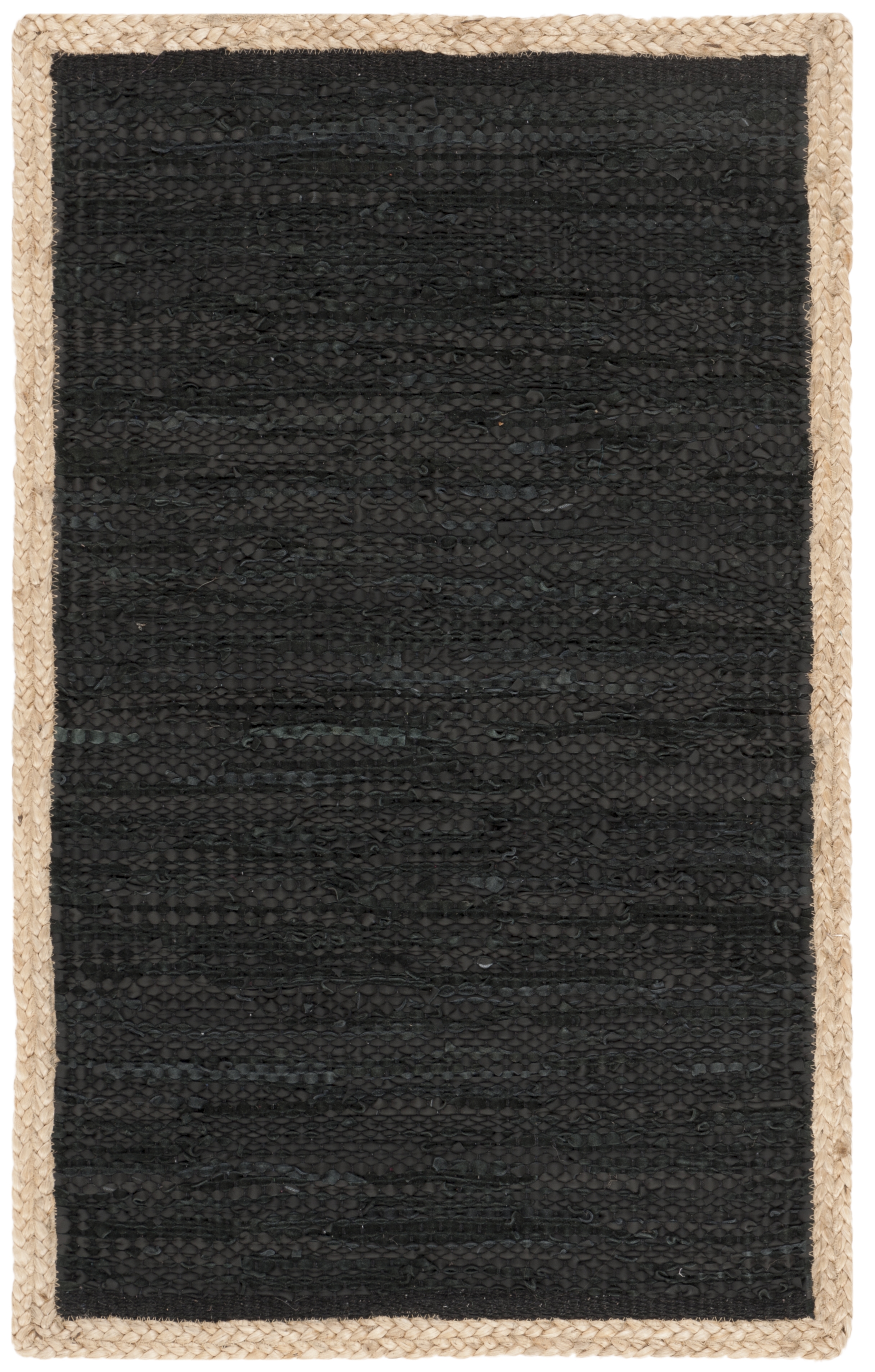 Arlo Home Hand Woven Area Rug, CAP901Z, Black/Natural,  4' X 6' - Image 0