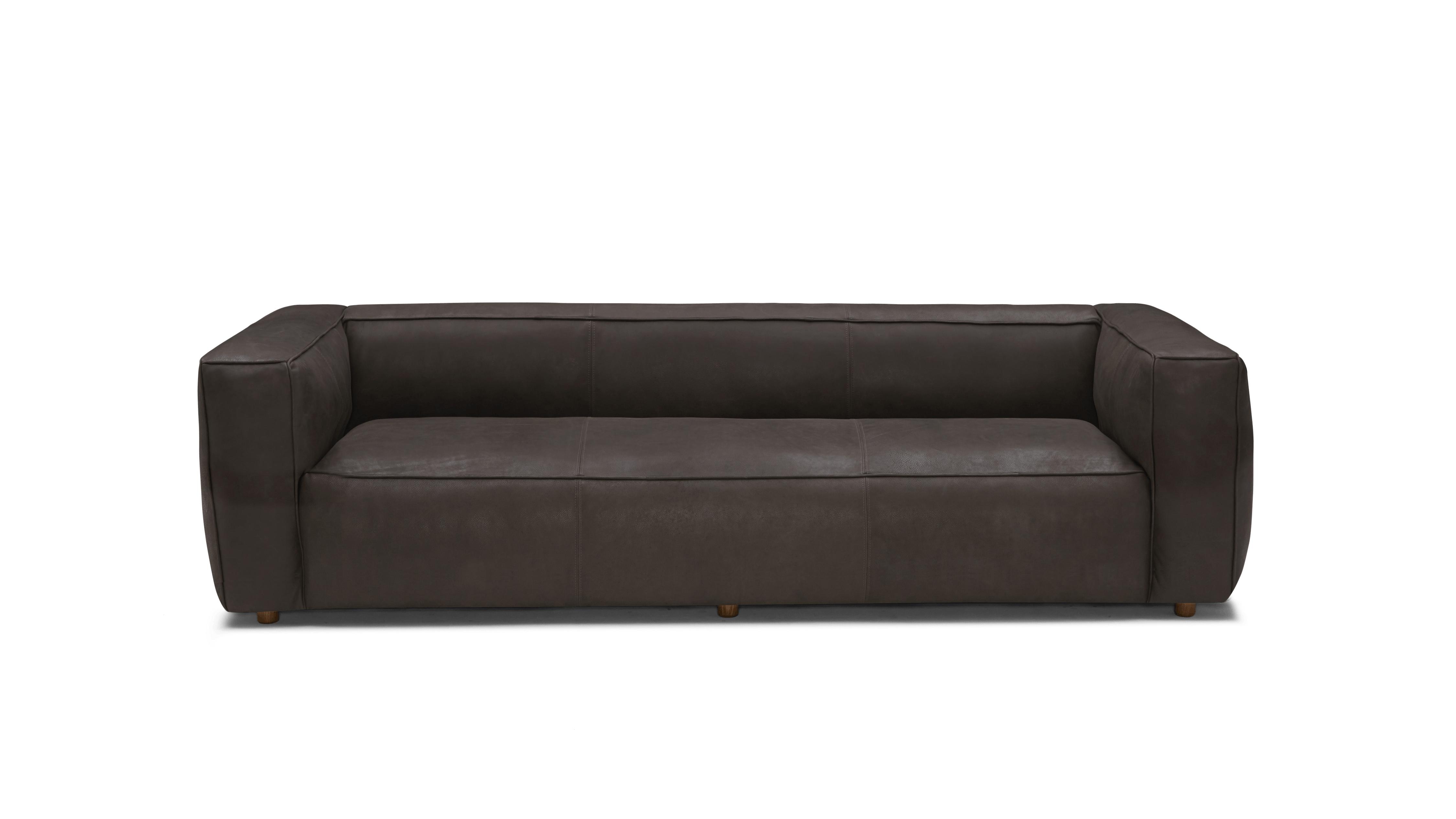 Brown Jaxon Mid Century Modern Leather Sofa - Toledo Graphite - Image 0