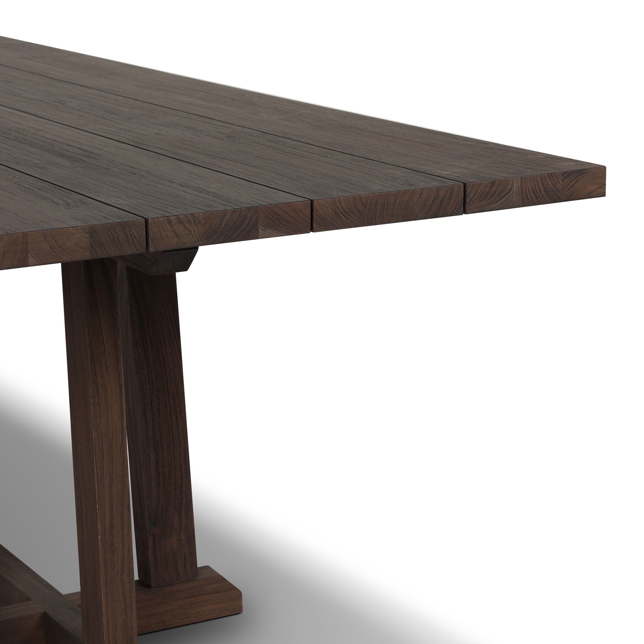 Indie Outdoor Dining Table - Stained Saddle Brown FSC - Image 9