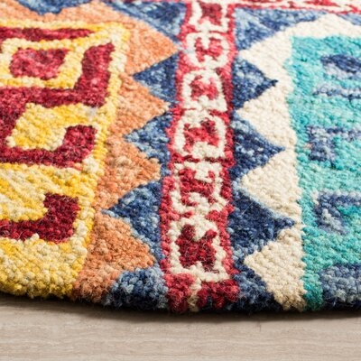 Vahakn Hand-Tufted Wool Green/Yellow/Red Area Rug - Image 0