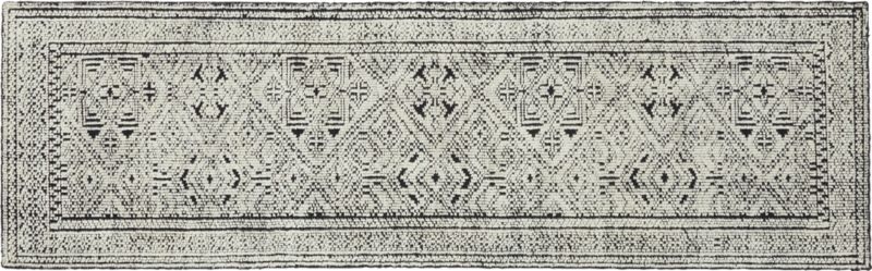 Raumont Hand-Knotted Black Detailed Hallway Runner Rug 2.5'x8' - Image 3