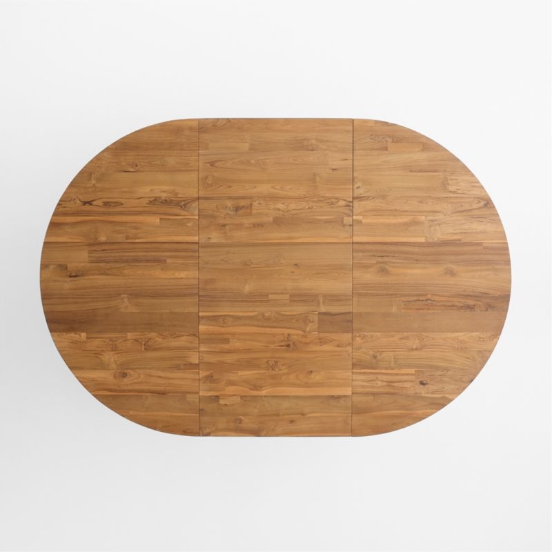 Lakin 50"-74" Teak Round Wood Extendable Dining Table - Image 4