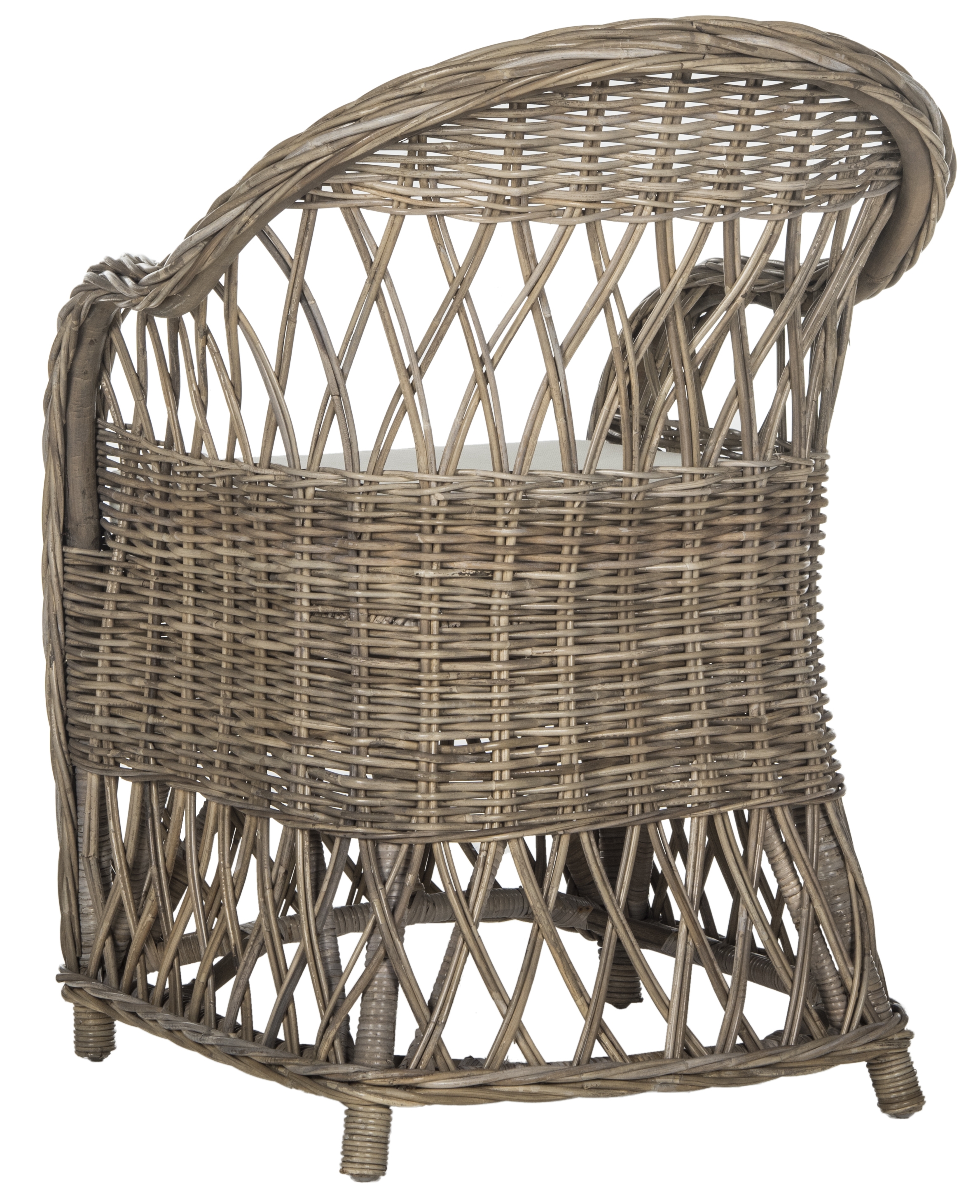 Inez Wicker Club Chair - Natural - Safavieh - Image 3