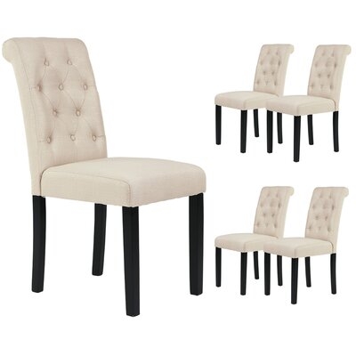 Kallman Tufted Fabric Upholstered Parsons Chair - Image 0