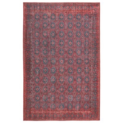 Kalinar Damask Dark Red/ Blue Area Rug - Image 0