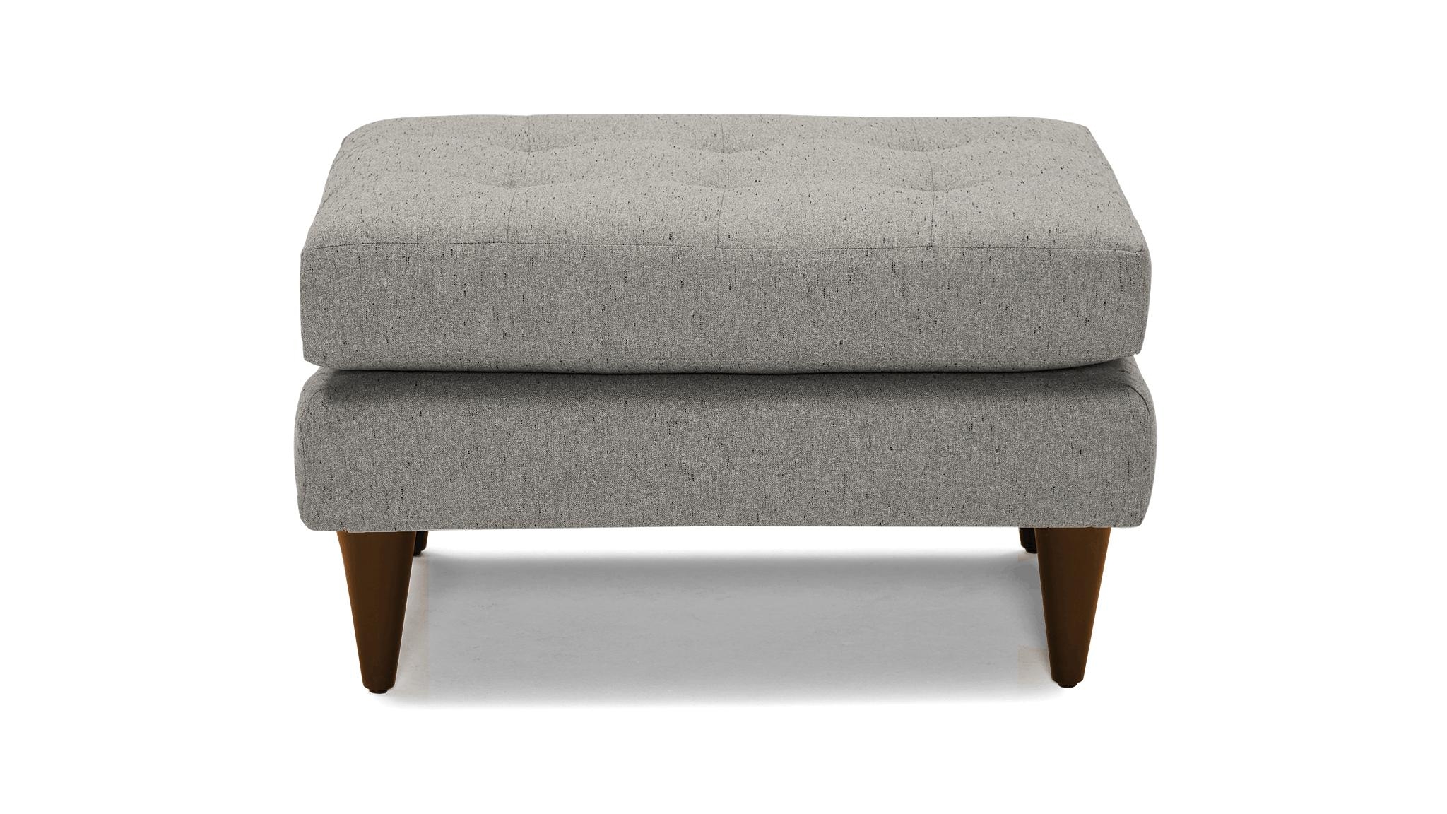 White Eliot Mid Century Modern Ottoman - Bloke Cotton - Mocha - Image 0