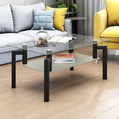 Rectangle Glass Coffee Table, Clear Coffee Table,Modern Side Center Tables For Living Room, Living Room Furniture - Image 0