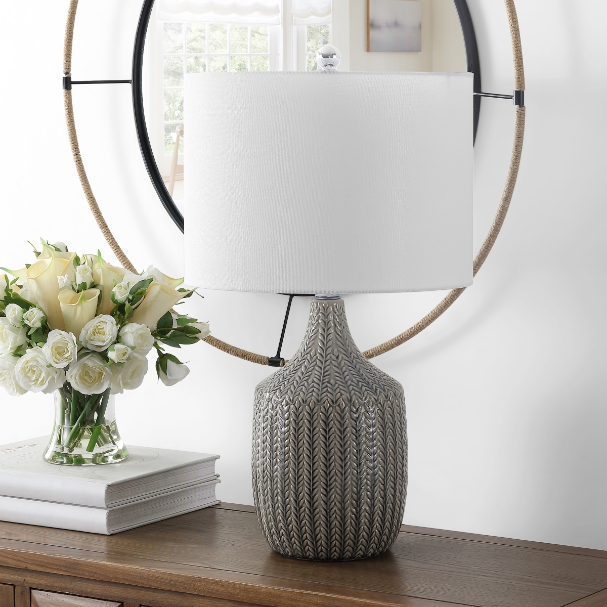Secia 25" Table Lamp - Grey - Image 1