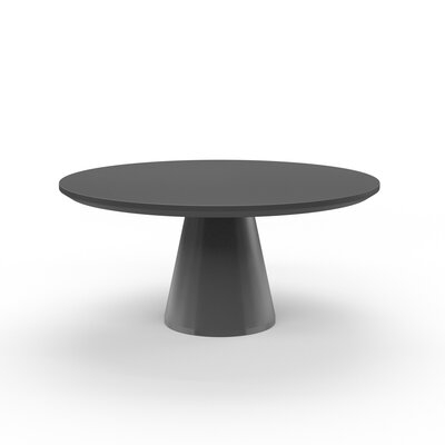 Pedestal Dining Table In Dark Grey - Image 0