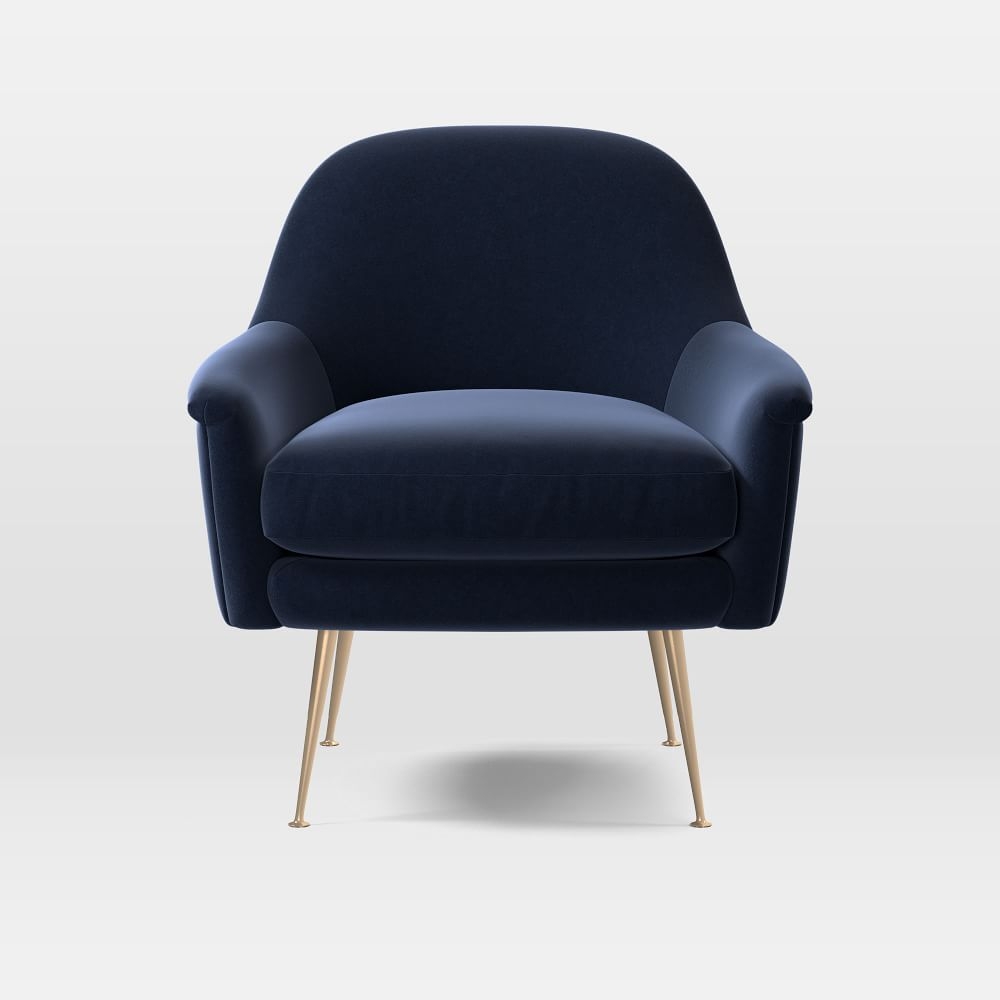 Phoebe Chair, Performance Velvet, Ink Blue - Image 0