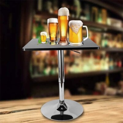 Bar Table Adjustable Height 21.3"-29.5" Cocktail Table Tall Tables Storage - Image 0