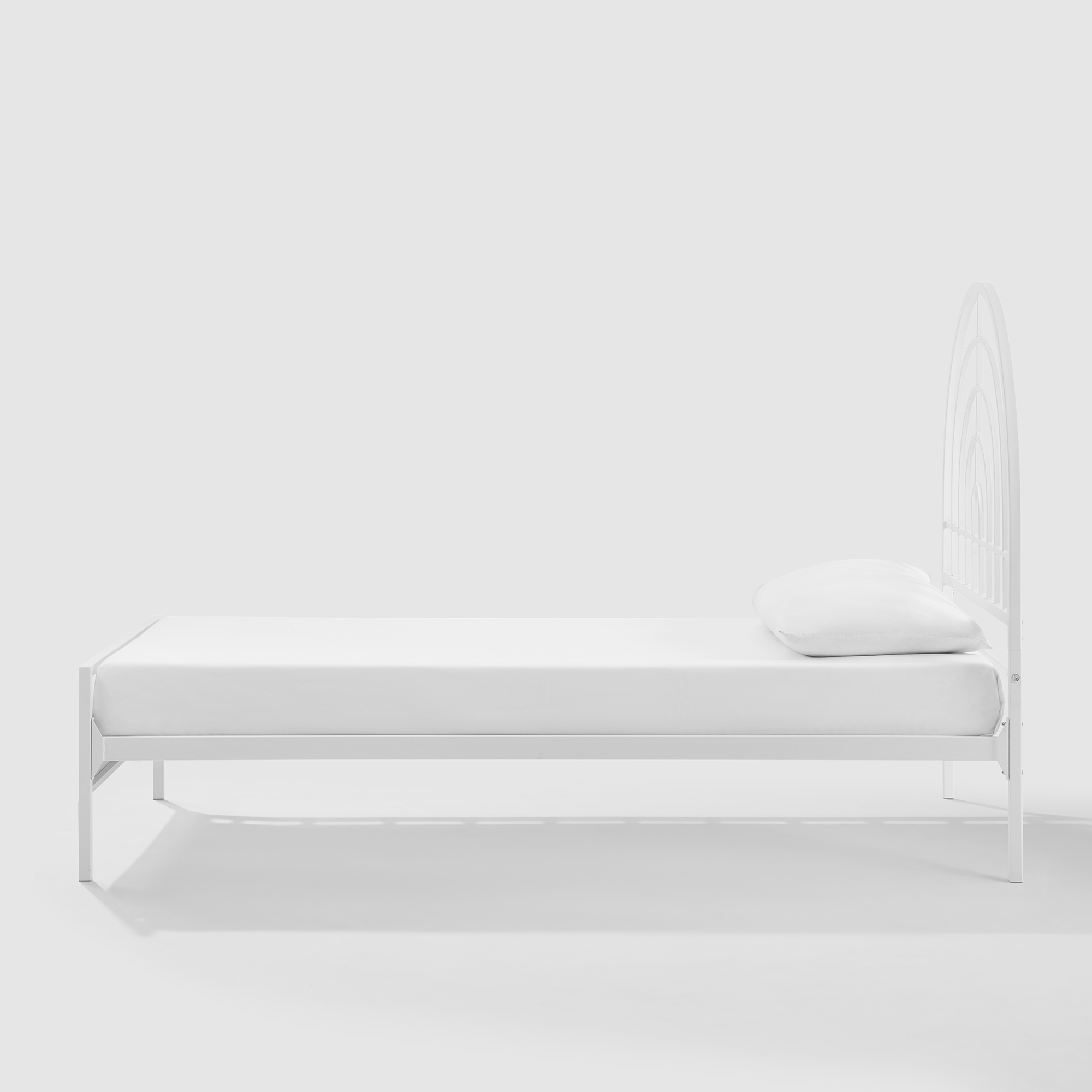 Contemporary Metal Twin Bed - White - Image 4