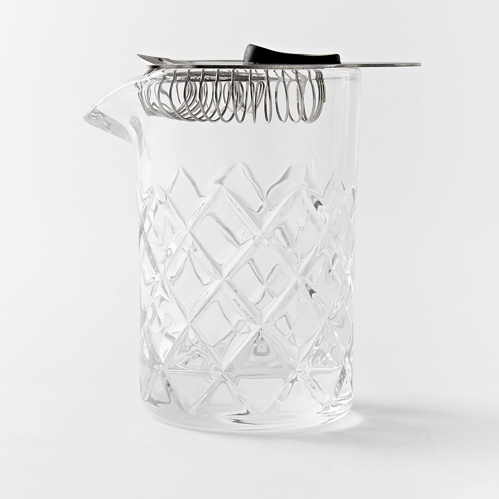 West Elm Essential Barware, Yarai Mixing Pitcher + Hawthorne Strainer, Clear - Image 0