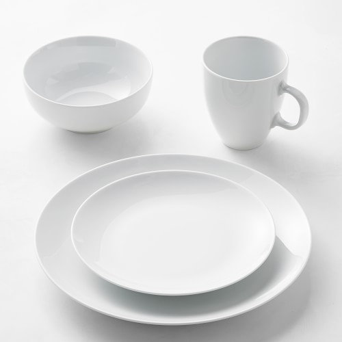Pillivuyt Coupe Porcelain 16-Piece Dinnerware Set with Cereal Bowl, White - Image 0