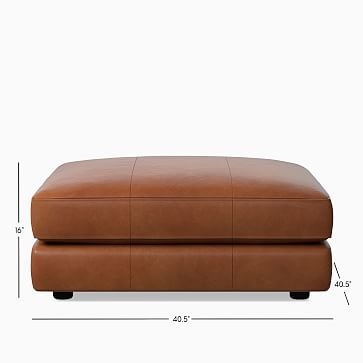 Haven Rolling Ottoman, Poly, Saddle Leather, Nut - Image 3